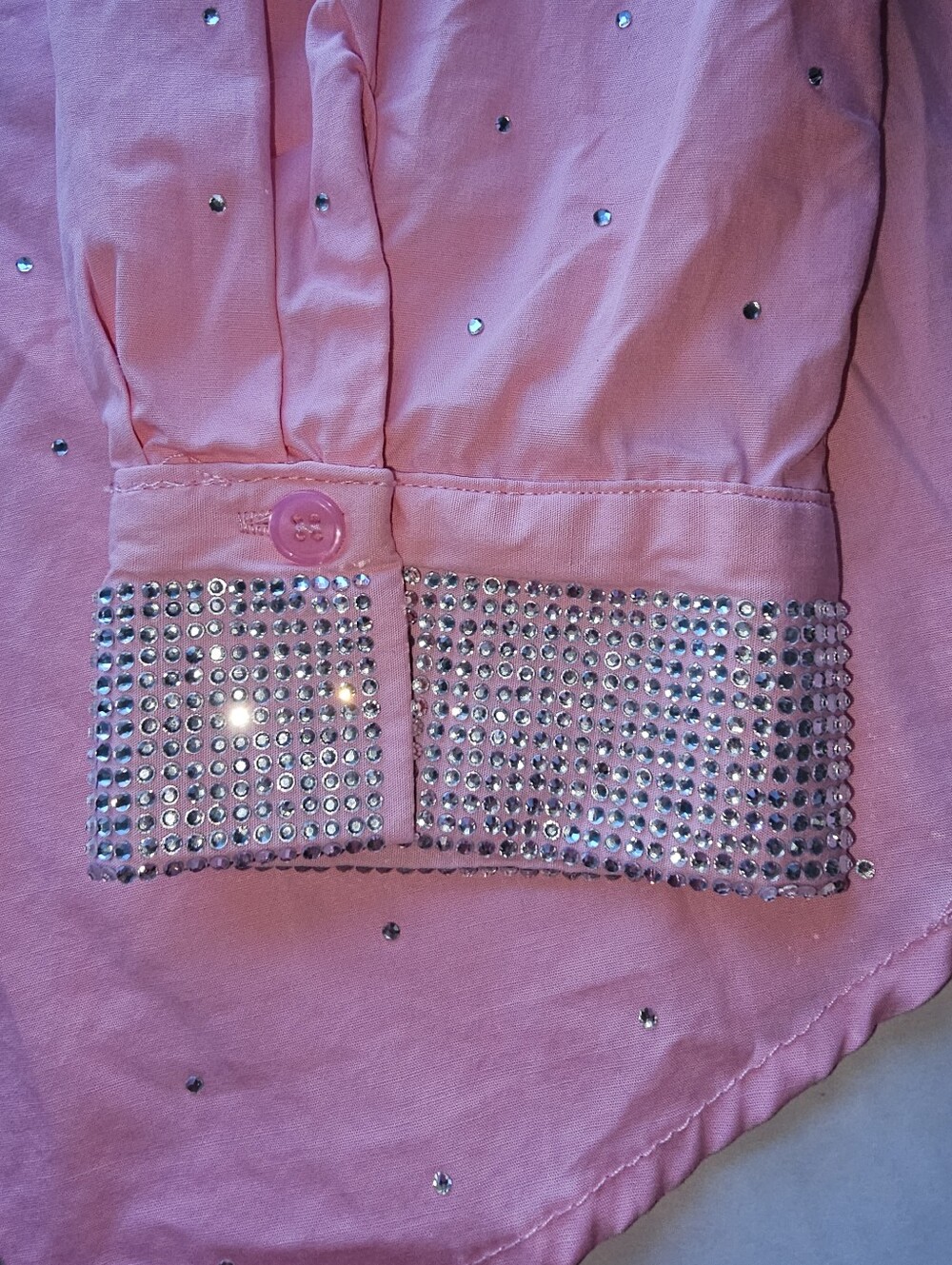 L/C Lizette Collection Crystal Sparkes Pink Button Up Shirt Western Style Sz Xl View 3